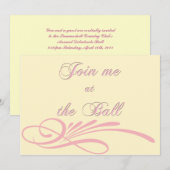 Shell Pink Debutante Ball Uitnodiging (Voorkant / Achterkant)