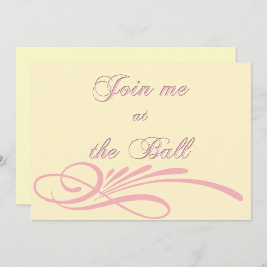 Shell Pink Debutante Ball Uitnodiging (Voorkant / Achterkant)