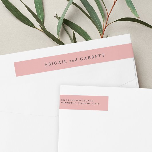 Shell Pink Wedding Return-adres