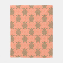 Shell Pink Zee Turtle Fleece Blanket