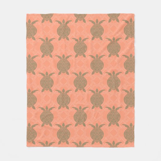 Shell Pink Zee Turtle Fleece Blanket (Voorkant)