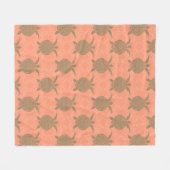 Shell Pink Zee Turtle Fleece Blanket Deken (Voorkant (Horizontaal))