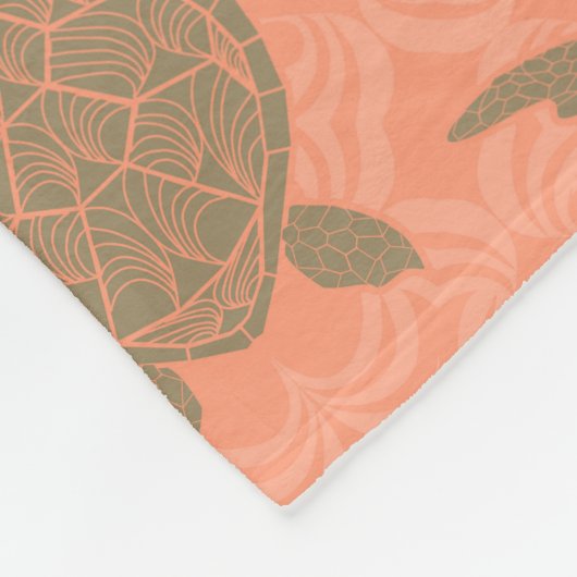 Shell Pink Zee Turtle Fleece Blanket Deken (Hoek)