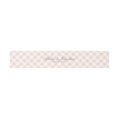 Shell Roze en Wit Gingham Plaid Naam en Datum Uitnodigingen Wikkel (Vlak)