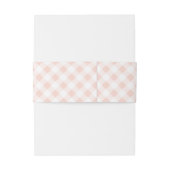 Shell Roze en Wit Gingham Plaid Naam en Datum Uitnodigingen Wikkel (Achterkant Voorbeeld)