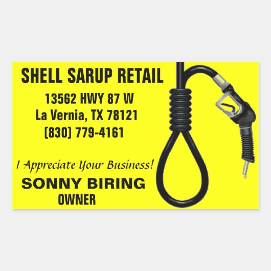 SHELL SARUP RETAIL RECHTHOEKIGE STICKER (Voorkant)