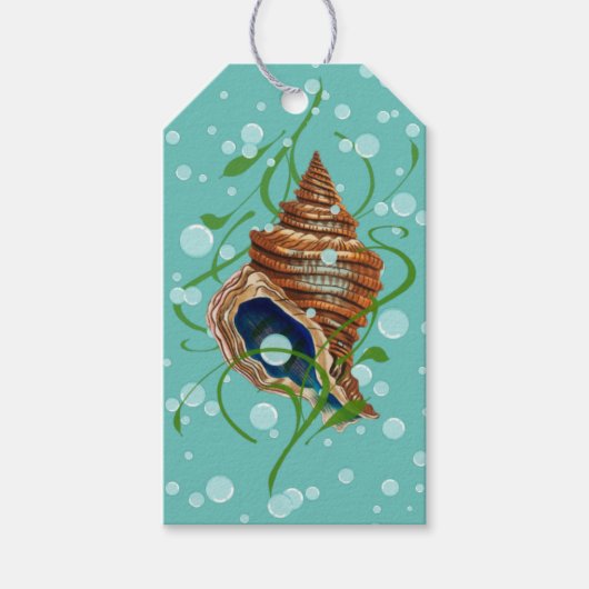 Shell Seagrass Bubble Escape Gift Label Cadeaulabel (Voorkant)