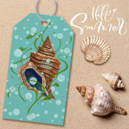 Shell Seagrass Bubble Escape Gift Label Cadeaulabel