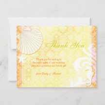 Shell & Seahorse Beach Wedding Bedankt