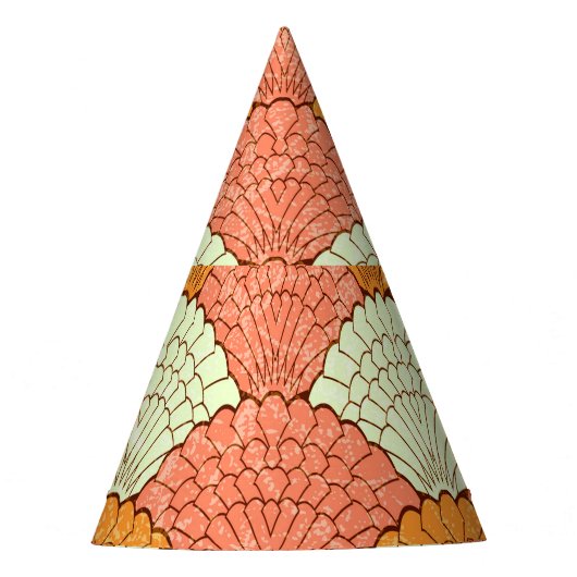 Shell spektakel: Abstracte Zeeen Feesthoedjes (Voorkant)