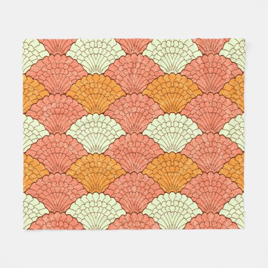 Shell spektakel: Abstracte Zeeen Fleece Deken (Voorkant (Horizontaal))