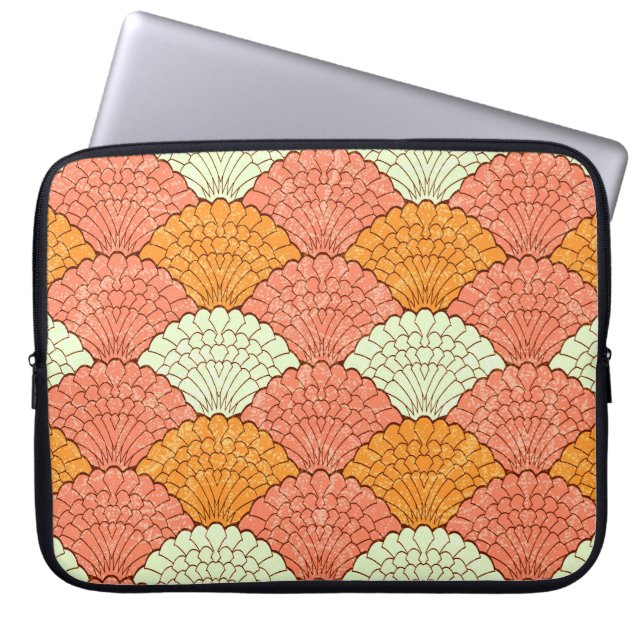 Shell spektakel: Abstracte Zeeen Laptop Sleeve (Voorkant)