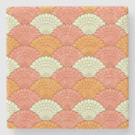 Shell spektakel: Abstracte Zeeen Stenen Onderzetter (Voorkant)