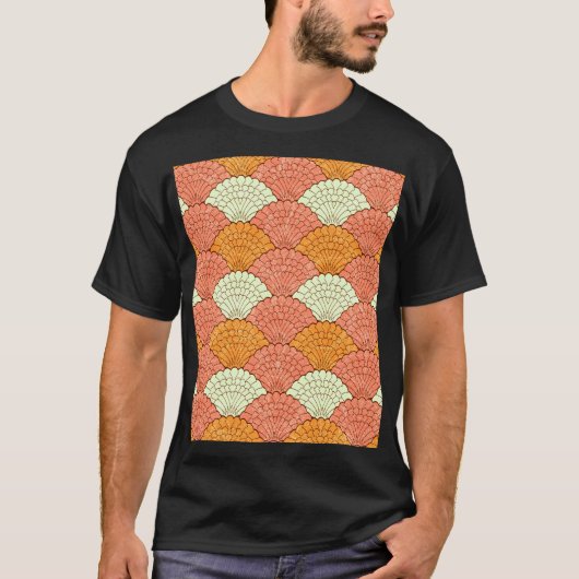 Shell spektakel: Abstracte Zeeen T-shirt (Voorkant)