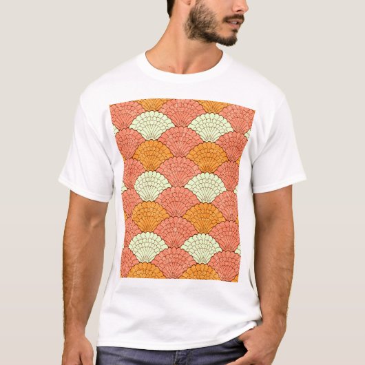Shell spektakel: Abstracte Zeeen T-shirt (Voorkant)