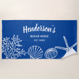  Shell Starfish Beach House Name Blue White Strandlaken