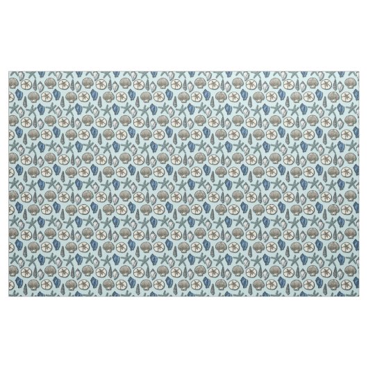 Shell Starfish Zee Nautical Pattern Blue Stof (Yard (91,4 cm))