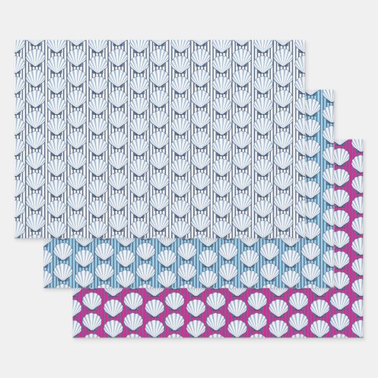 Shell Stripe Elegance! Inpakpapier Vel (Set)