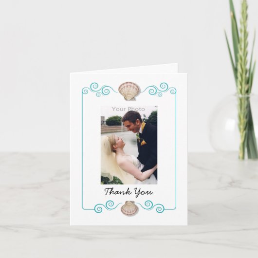 Shell Swirl Dank u wel foto-kaart Bedankkaart (Voorkant)