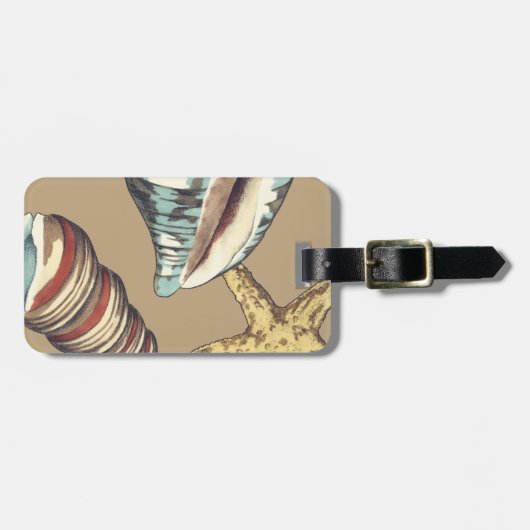 Shell Trio op Khaki Bagagelabel (Voorkant horizontaal)