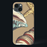 Shell Trio op Khaki Case-Mate iPhone Case<br><div class="desc">Megan Meagher staat bekend om haar eenvoudige kunstwerken. Dit is een geweldig afbeelding decoratieve kunst die het leven van het zee vangt met een gele zeester en een blauwe en rode kegelschelp. Profiteer vandaag van deze fijne kunstdruk op de Khaki-kleur op uw Zazzle-product.</div>
