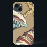 Shell Trio op Khaki Case-Mate iPhone Case<br><div class="desc">Megan Meagher staat bekend om haar eenvoudige kunstwerken. Dit is een geweldig afbeelding decoratieve kunst die het leven van het zee vangt met een gele zeester en een blauwe en rode kegelschelp. Profiteer vandaag van deze fijne kunstdruk op de Khaki-kleur op uw Zazzle-product.</div>
