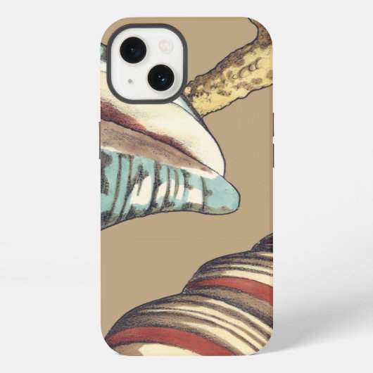 Shell Trio op Khaki iPhone Hoesje (Achterkant)