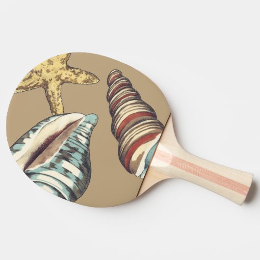 Shell Trio op Khaki Tafeltennisbatje (Zijkant)
