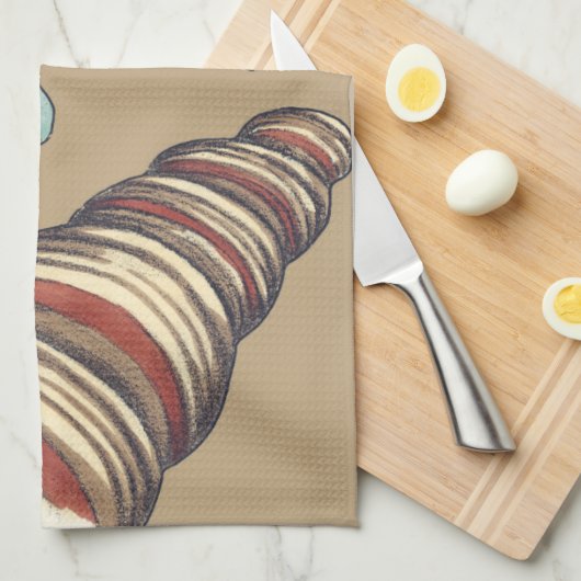 Shell Trio op Khaki Theedoek (Quarter Fold)