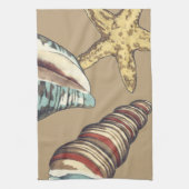 Shell Trio op Khaki Theedoek (Verticaal)