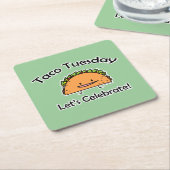 Shell van de Dinsdag van de taco kaas Mexicaans Kartonnen Onderzetters (Schuin)