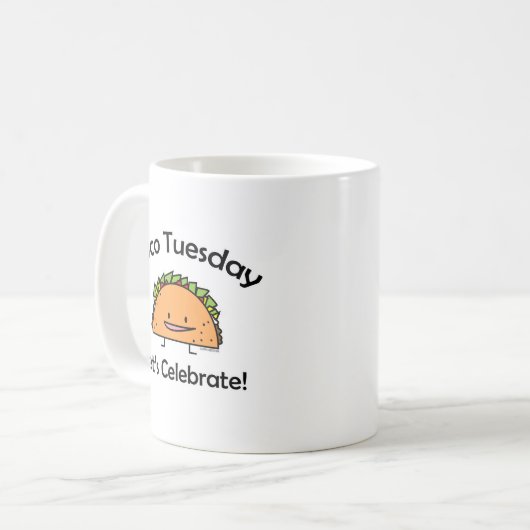 Shell van de Dinsdag van de taco kaas Mexicaans Koffiemok (Voorkant links)