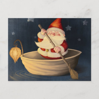 Shell van de Kerstman en van de okkernoot Feestdagenkaart