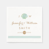 Shell Waterverf Aqua Trouwpapier Servet (Voorkant)