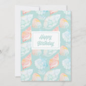Shell Waterverf Happy Birthday Feestdagenkaart (Voorkant)