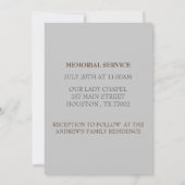 Shell White begrafenis herdenkingsceremonie Kaart (Achterkant)