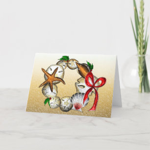 Shell Wreath - kerst-/feestkaartje Feestdagen Kaart