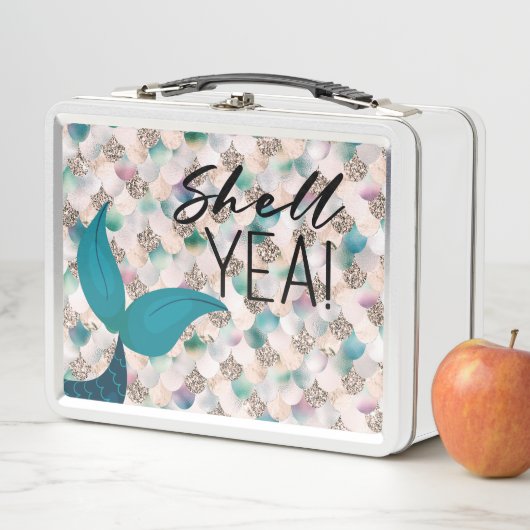 Shell Yea Blauwgroen & Gold Glam Zeemeermin Staart (In situ)