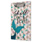 Shell Yea Blauwgroen & Gold Glam Zeemeermin Staart Klembord (Links)