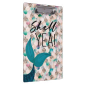 Shell Yea Blauwgroen & Gold Glam Zeemeermin Staart Klembord (Rechts)