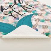 Shell Yea Blauwgroen & Gold Glam Zeemeermin Staart Sherpa Deken (3/4)