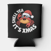 Shell Yea Het is Kerstmis Kerst Krab Santa Hoed Blikjeskoeler (Voorkant)