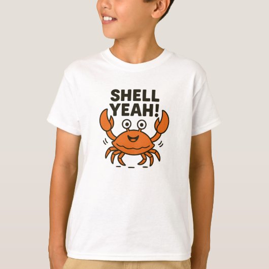 Shell Yeah Fun Oranje Krab Grafiek T-shirt (Voorkant)