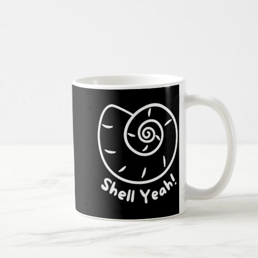 Shell Yeah Funny Beach Quote With Nautical Sea She Koffiemok (Rechts)