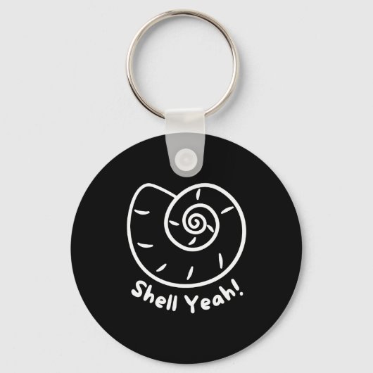 Shell Yeah Funny Beach Quote With Nautical Sea She Sleutelhanger (Voorkant)