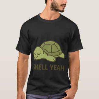 Shell Yeah Grappige Luie Schildpad retro T-shirt
