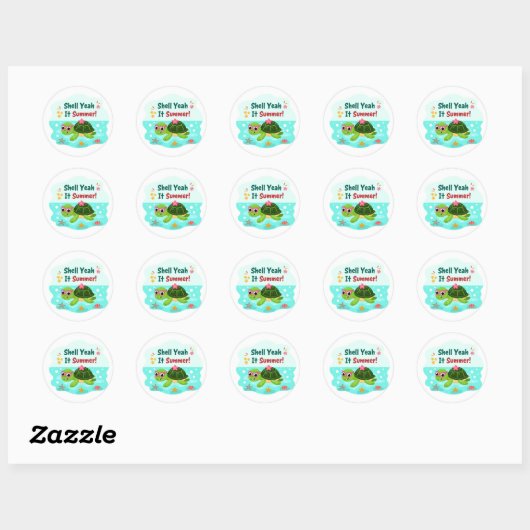 Shell Yeah Het Is Zomer Schildpad Sticker (Vel)