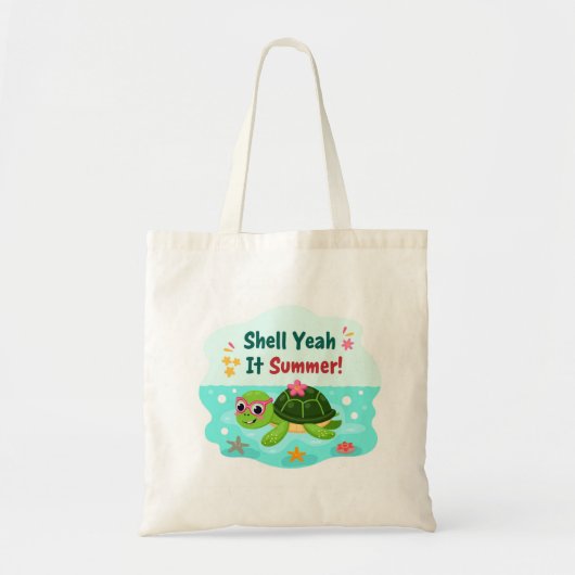 Shell Yeah Het Is Zomer Turtle Boodschappentas Tote Bag (Voorkant)