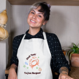 "Shell Yeah! I'm from Maryland" Crab Apron Lang Schort