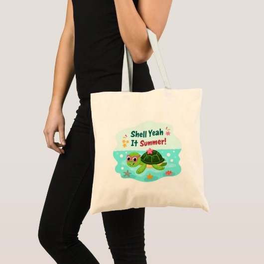 Shell Yeah It’s Summer Turtle Tote Bag (Voorkant (product))